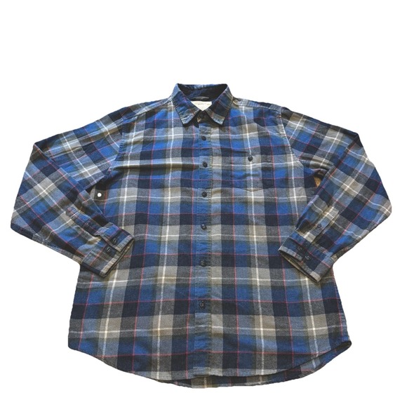 Weatherproof Long Sleeve Button Up Dress Shirt Blue Men's Size Large Vintage Top - Picture 1 of 8